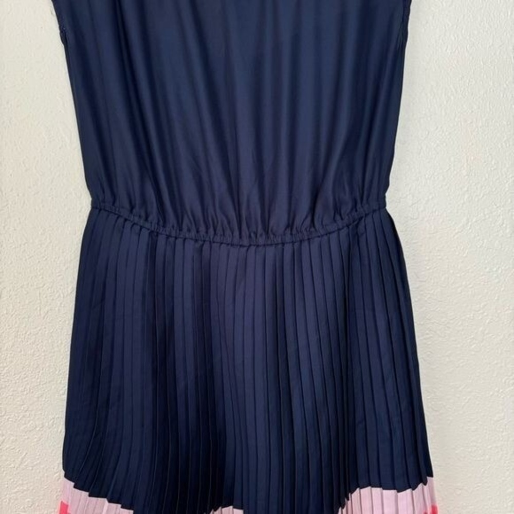 American Eagle pink purple colorblock pleated cap sleeve dress S - Picture 3 of 10